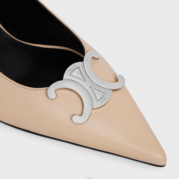 CELINE Beige Alma Triomphe Slingback in Lambskin R0ZNN919