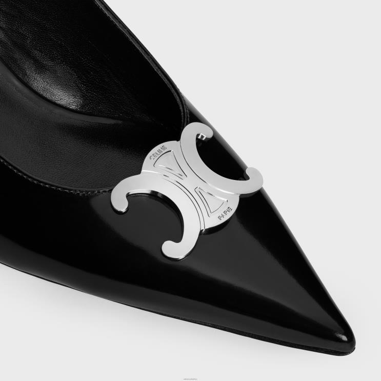 CELINE Black Alma Triomphe Slingback in Glossy Calfskin R0ZNN977