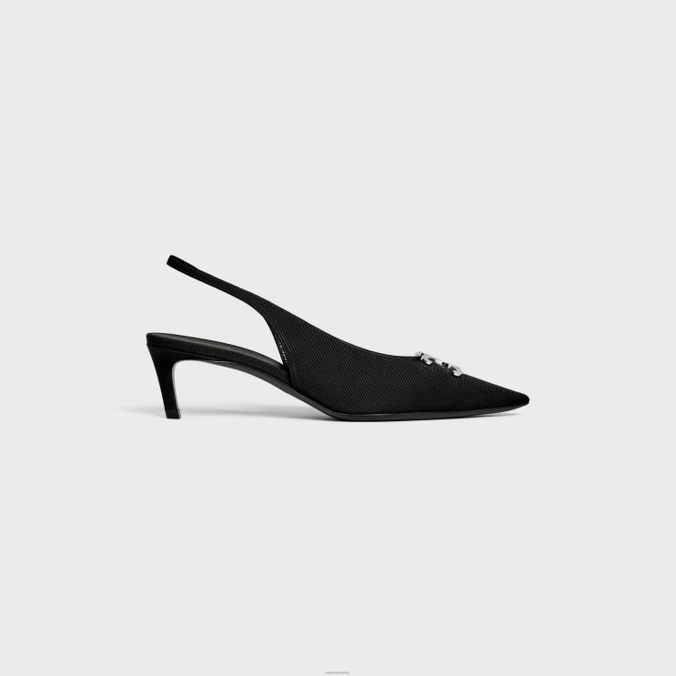 CELINE Black Alma Triomphe Slingback in Gros-Grain R0ZNN976