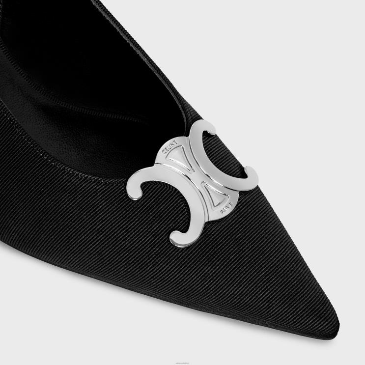 CELINE Black Alma Triomphe Slingback in Gros-Grain R0ZNN976