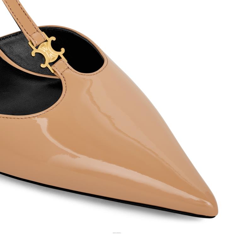 CELINE Cappuccino Kitten T-Bar Strap Pump in Patent Calfskin R0ZNN980