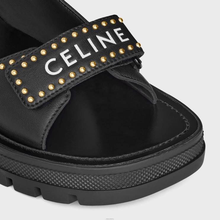 CELINE Black Leo Studded Chunky Sandal in Calfskin R0ZNN1002