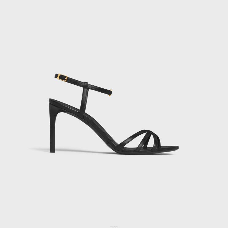 CELINE Black Soir Sandal in Lambskin R0ZNN1007