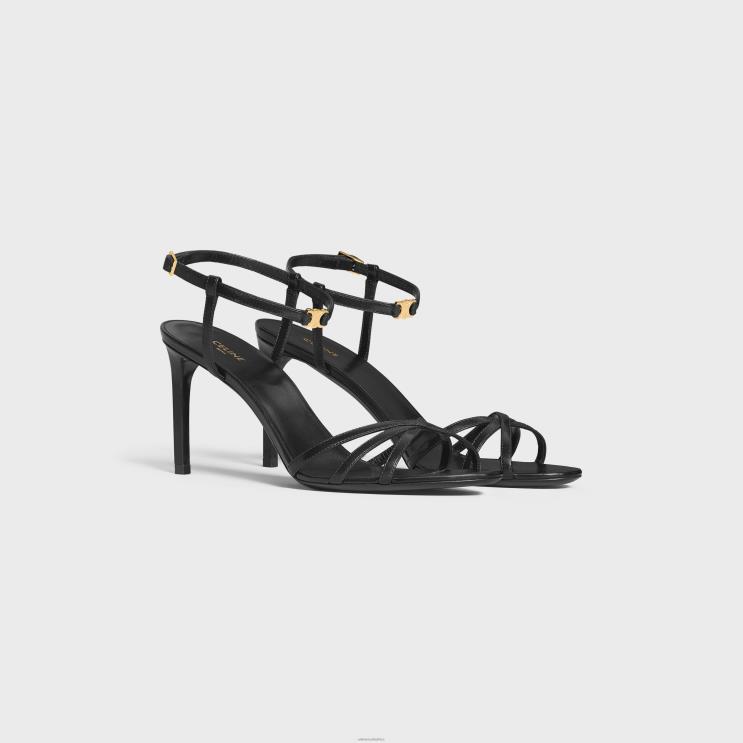 CELINE Black Soir Sandal in Lambskin R0ZNN1007