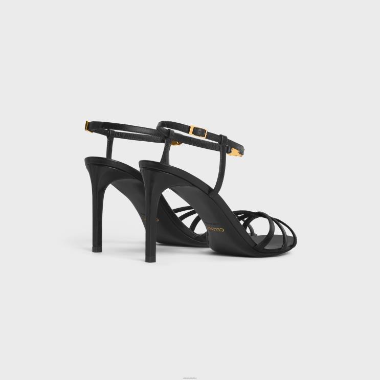 CELINE Black Soir Sandal in Lambskin R0ZNN1007