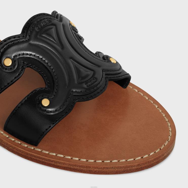 CELINE Black Triomphe Mule in Calfskin R0ZNN996