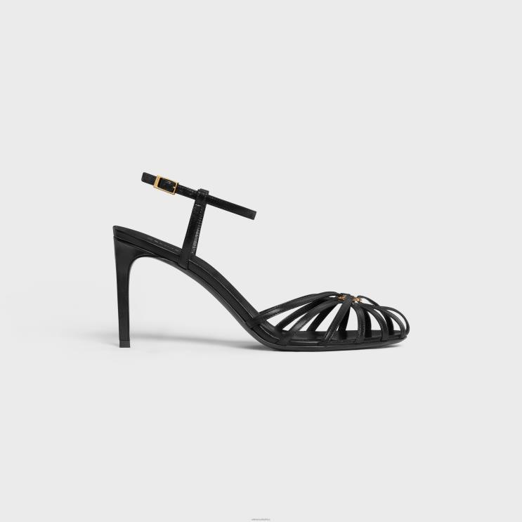 CELINE Black Triomphe Sandal in Lambskin R0ZNN1005