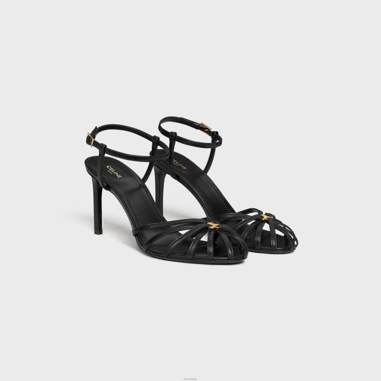 CELINE Black Triomphe Sandal in Lambskin R0ZNN1005