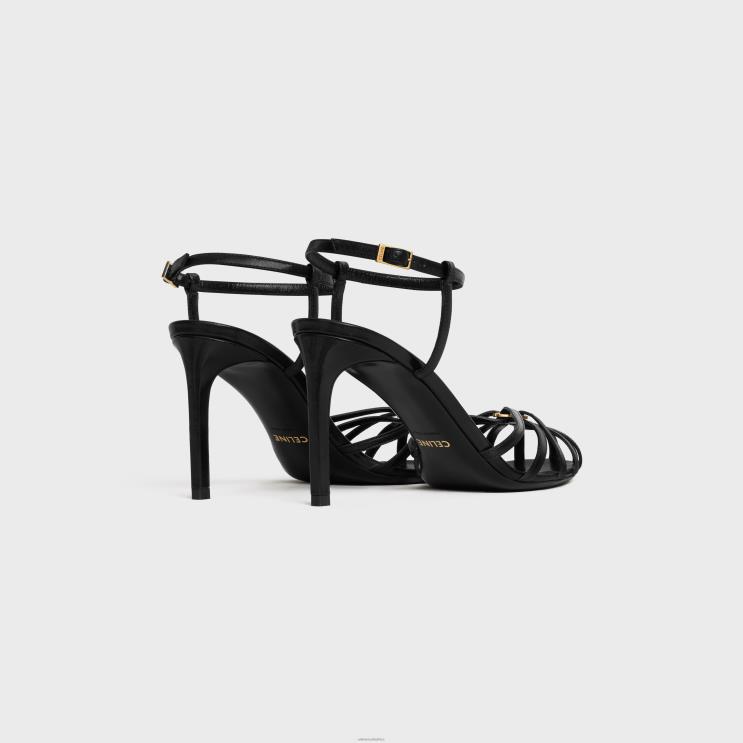 CELINE Black Triomphe Sandal in Lambskin R0ZNN1005