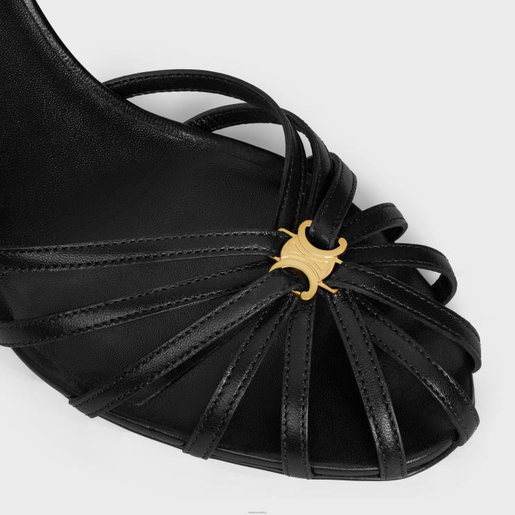 CELINE Black Triomphe Sandal in Lambskin R0ZNN1005