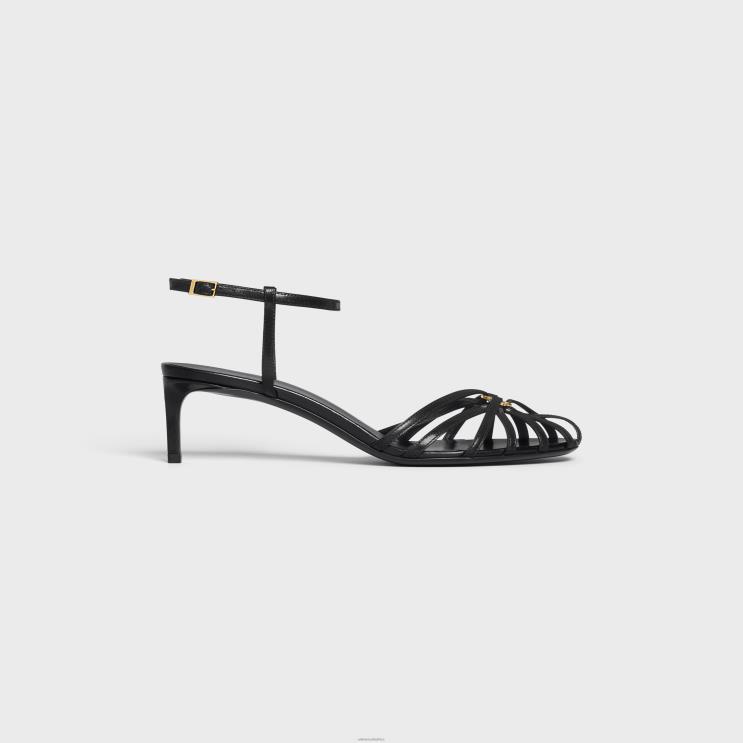 CELINE Black Triomphe Sandal in Lambskin R0ZNN945