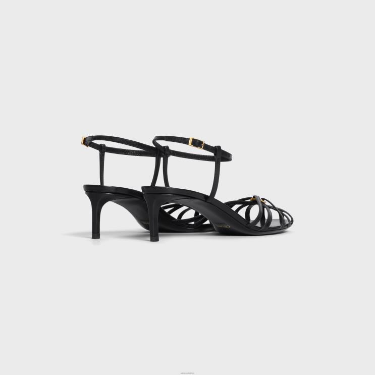 CELINE Black Triomphe Sandal in Lambskin R0ZNN945