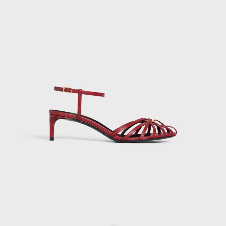 CELINE Bright Red Triomphe Sandal in Lambskin R0ZNN1004