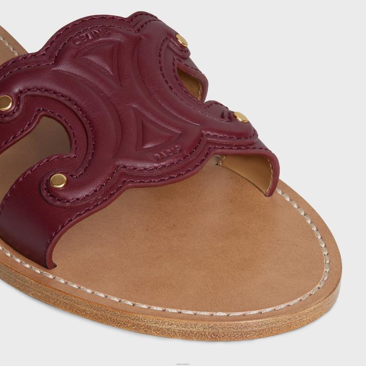 CELINE Light Burgundy Triomphe Mule in Calfskin R0ZNN997