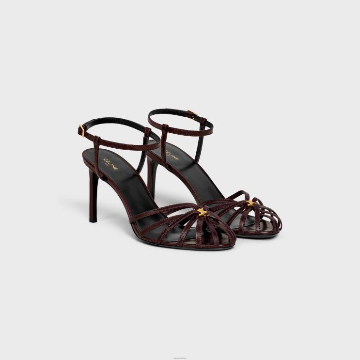 CELINE Plum Triomphe Sandal in Lambskin R0ZNN1006