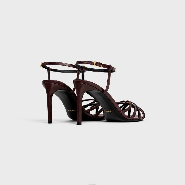 CELINE Plum Triomphe Sandal in Lambskin R0ZNN1006