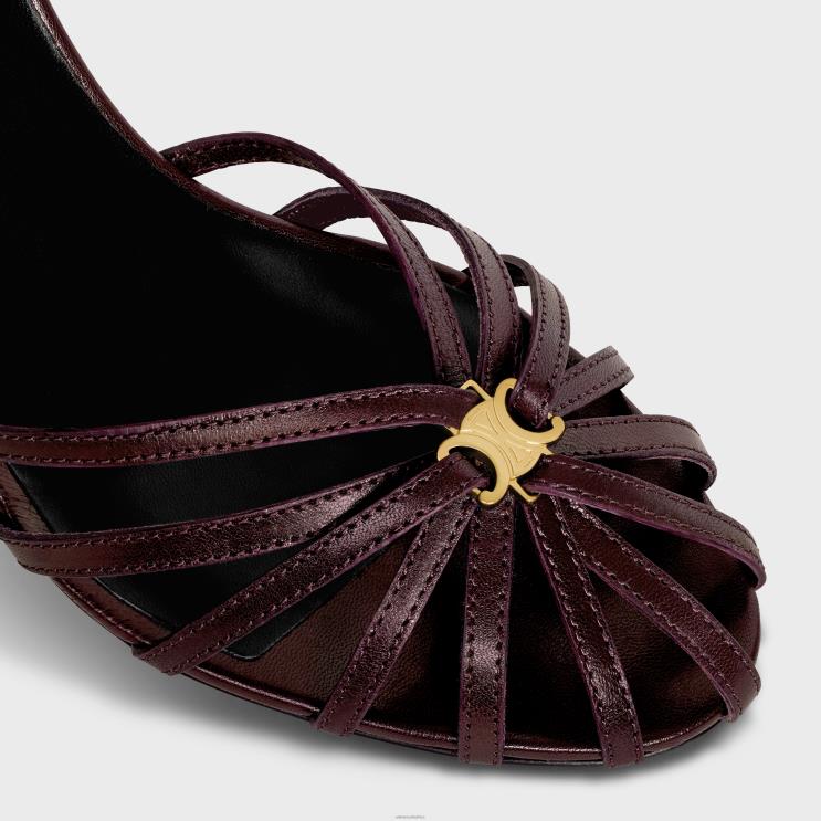 CELINE Plum Triomphe Sandal in Lambskin R0ZNN1006