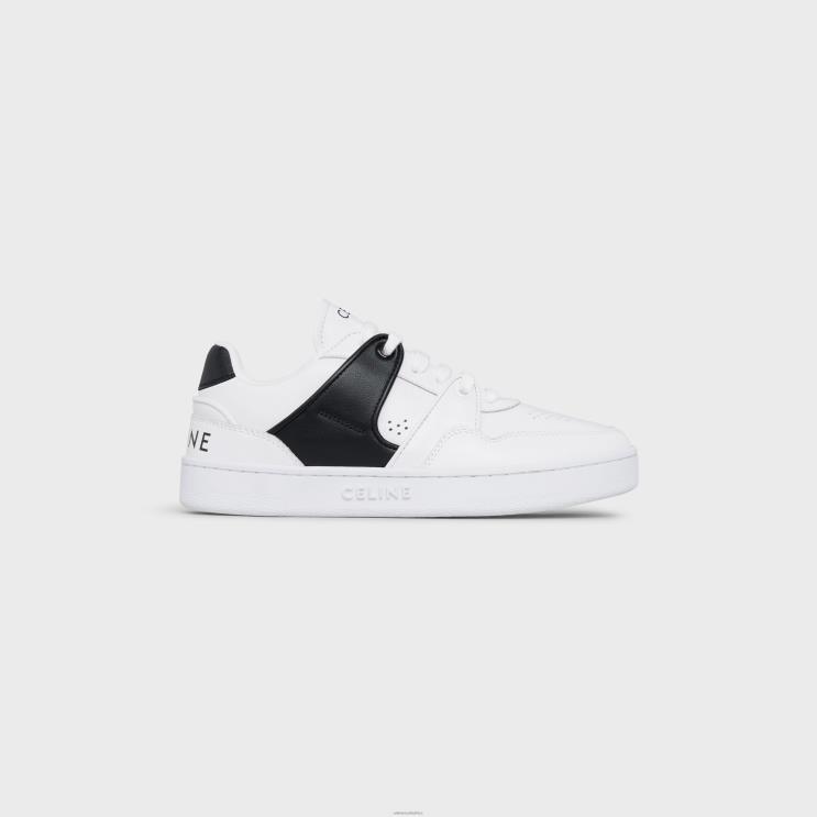 CELINE Optic White/Black Ct-04 Trainer Low Lace-Up Sneaker in Calfskin R0ZNN1012