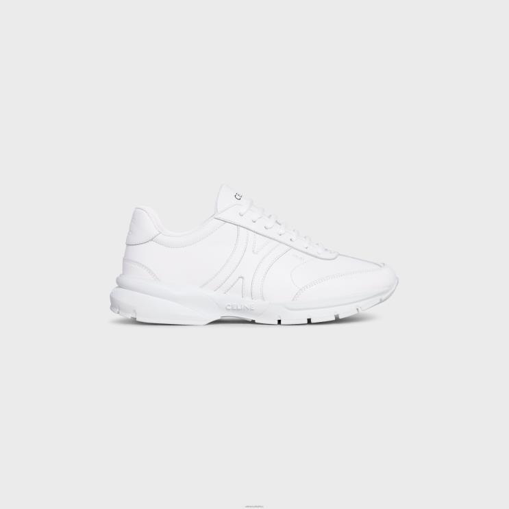 CELINE Optic White Runner Cr-01 Low Lace-Up Sneaker in Calfskin R0ZNN915