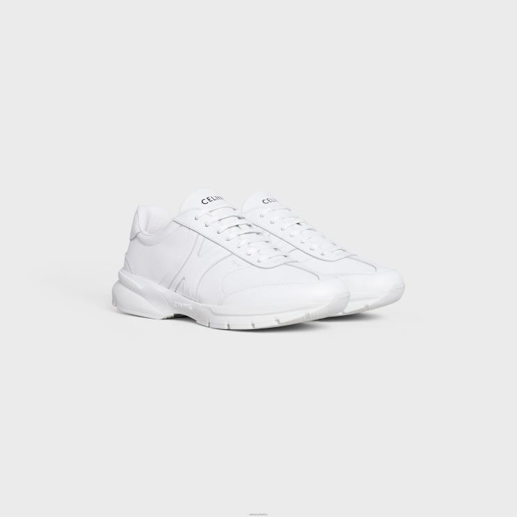 CELINE Optic White Runner Cr-01 Low Lace-Up Sneaker in Calfskin R0ZNN915