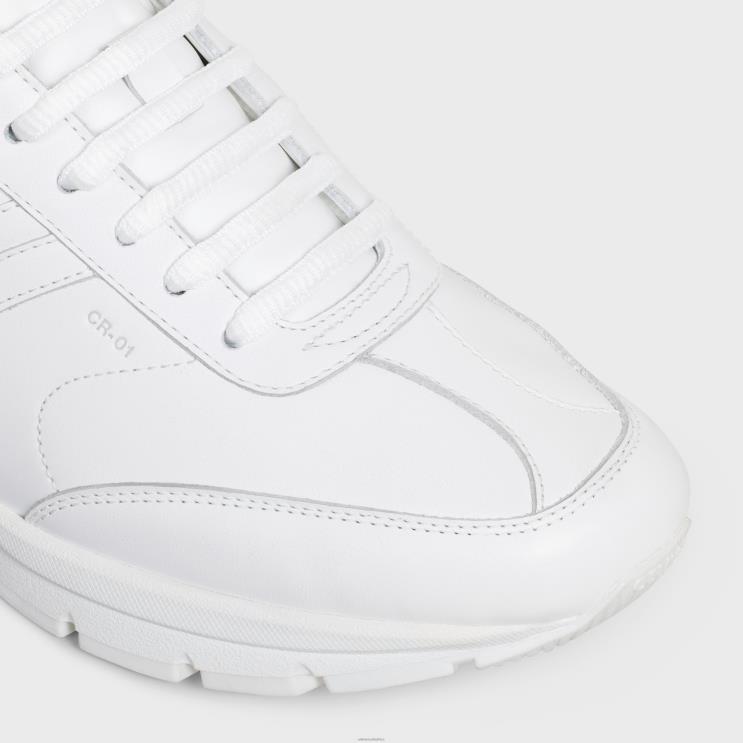 CELINE Optic White Runner Cr-01 Low Lace-Up Sneaker in Calfskin R0ZNN915
