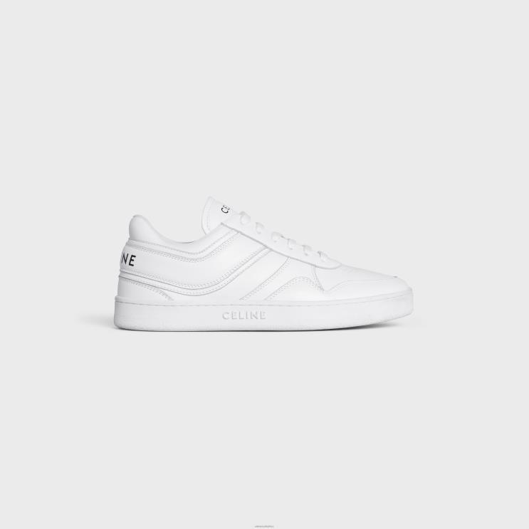 CELINE Optic White Trainer Low Lace-Up Sneaker in Calfskin R0ZNN1011